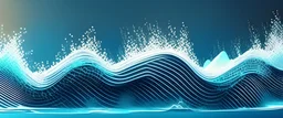 Digitally generated image of abstract wave. Concept of fintech technology, new banking and cloud technology. Clean design.