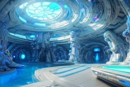 white and blue crystal galactic ambiance cinema4d scifi futuristic tunnelfield pools lighting sky, full of details, smooth, bright sunshine，soft light atmosphere, light effect，vaporwave colorful, concept art, smooth, extremely sharp detail, finely tuned detail, ultra high definition, 8 k, unreal engine 5, ultra sharp focus