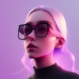 isometric clean art of super cute nerd girl wearing dark shades, soft lighting, soft pastel gradients, high definition, 3d icon clay render, blender 3d, studio lighting, god rays, octane render, unreal engine 5