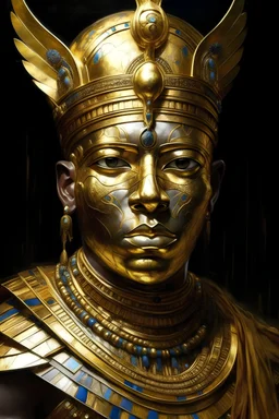 ancient black boy king , hero, gold negro features and face back Exposed, Well Endowed, Shirt Torn, Full Body Shot, F size, healthy, Full Lips, Hyper Detailed Face, Photorealistic, Intricately Detailed, Oil Painting, Heavy Strokes, By Jean Baptiste Monge, By Karol Bak, By Carne Griffiths, Masterpiece, Unreal Engine 3D; Symbolism, Colourful, Polished, Complex; UHD; D3D; 16K", Full Color P
