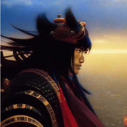 portrait of 'Shijima Utsutsu-Ninja Scroll',ancient japanese armor, painting by gaston bussiere, greg rutkowski, yoji shinkawa, yoshitaka amano, tsutomu nihei, donato giancola, tim hildebrandt, oil on canvas, cinematic composition, extreme detail,fit full head inside picture,16k