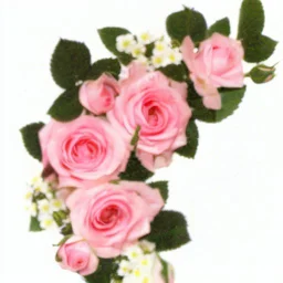 Pink roses, crisp detail, photograph