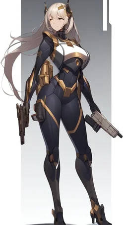 a beautiful robot gold. gun arm