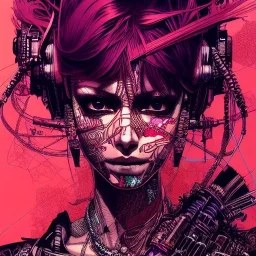 beautiful punk girl, hyper detailed, hyperdetailed, intricately detailed, illustration by <kilian eng> <Yoji Shinkawa>,beautiful punk girl, hyper detailed, intricately detailed, illustration by <kilian eng> <Yoji Shinkawa>, purple tones, darkred tones,