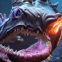 fluid ink angler fish creature, unreal engine 5, 8k resolution, photorealistic, ultra detailed