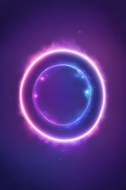 glowing aura magic circle purple and blue, soft gradient sparks flying