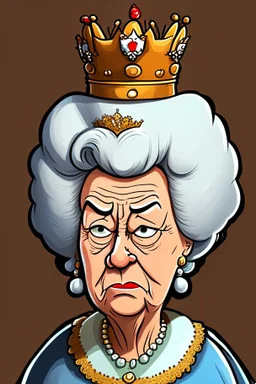 Elizabeth II Former Queen of Great Britain ,cartoon 2d