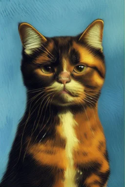 Portrait of a cat by Van Gogh