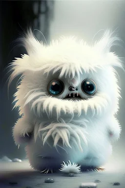 Create a Beast That ist cute and fluffy and white but is scary more cute more cuter MORE CUTER