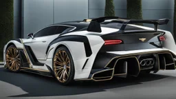 bentley exp 9 f MANSORY Fused with Lamborghini Veneno, Super Detailed, desktop wallpaper, 4K rear view, center