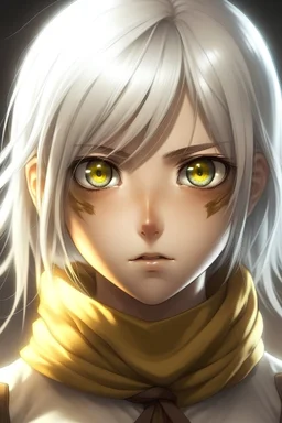 Girl with yellow eyes and white hair attack on titan is character