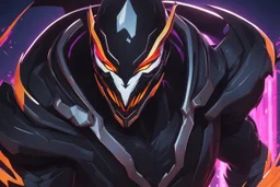 Jhin venom in 8k solo leveling shadow artstyle, mask, wapen, close picture, neon lights, intricate details, highly detailed, high details, detailed portrait, masterpiece,ultra detailed, ultra quality