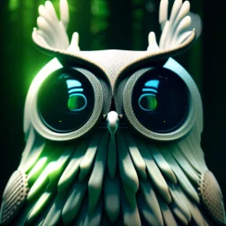 intricate details, realistic, octane, unreal engine, portrait, natural lighting,zoomed out + portrait, volumetric lighting, shiny,extreme detail, Photorealism, High detail, Hyper realistic Owl in forest, macro lens blur,abstract paint, sharp,eos5d mark 4, ef 85mm 5.6, focus, trending by artstation