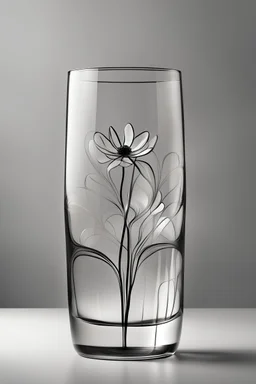 Minimal çiçek vitray tasarımı