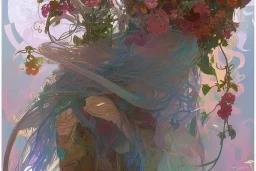 gardenia, colorful, psychedelic, intricate, elegant, highly detailed, digital painting, artstation, concept art, smooth, sharp focus, greg rutkowski art and alphonse mucha