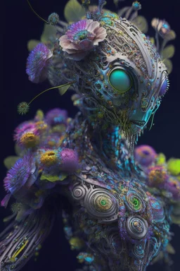 Cyborg flower humanoid alien fused ,highly detailed, hyper-detailed, beautifully, insane details, intricate details, beautifully, Cinematic, Colorful, Editorial Photography, 32k, Super-Resolution, Megapixel, photorealistic rendering