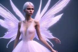 beautiful fairy very etheric , delicate colors, transparent wings, beautiful glamour dress, ultra sharp focus, 8k, unreal engine 5