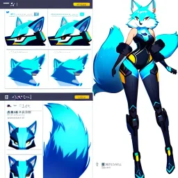 a fox fursona, furry, fursona, fursona reference sheet, high quality, 8k, fox tail, winged, fur, anthropomorphic, master quality, cyberpunk, backlighting, soft lights