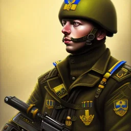 ukranian soldier on tank