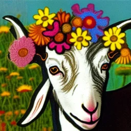 Goats and flowers dadaism