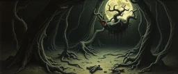 restless wraith lurks here..., painted by Rembrandt, Escher and Giger
