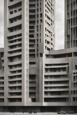 Totalitarian Party-State with Brutalist architecture