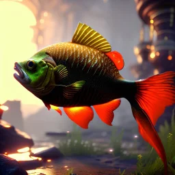 steampunk fish, 8k resolution, dynamic lighting, ultra hyperdetailed, Unreal Engine 5, ultra colourful, very small details, realistic