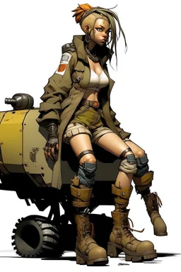 tank girl big boots reslistic sit on mechanic sputnik sphere vehicule