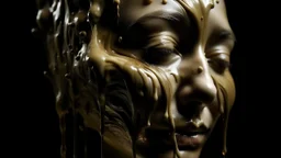 Faces, twisted and contorted, like melted wax; each drop a testament to the fragility of the human form.