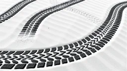 crisscrossing tireimpressions on sand, black on white vector