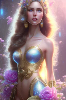 cosmic sexy faery, gardenia flowers, long hair, blue eyes, colorful, cute, intricate, content, elegant, highly detailed, digital painting, artstation, concept art, smooth, sharp focus, illustration, art by artgerm and greg rutkowski and alphonse mucha