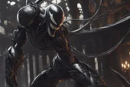 Venom machine in 8k nier automata artstyle, halloween them, , close picture, fantasy world, intricate details, highly detailed, high details, detailed portrait, masterpiece,ultra detailed, ultra quality
