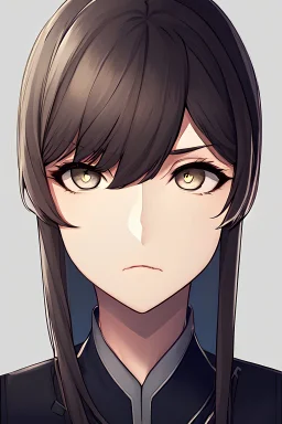 masterpiece, best quality, expressive eyes, face focus, 1woman, portrait, spy, serious expression, front facing view