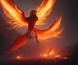 mdjrny-v4 style, dramatic lighting, epic photo, the Phoenix on fire, detailed, hyperrealistic, octane render, cinematic, by greg rutkowski