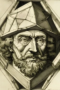 Portait of a dodecahedron by Durer