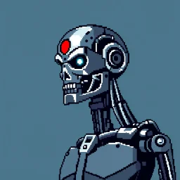 8 bit pixelart of a terminator like robot,