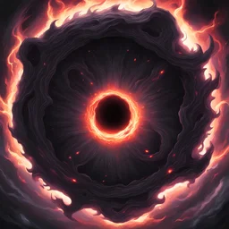 A demonic black hole eating all the energy in all of existence, in card art style