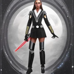 Beautiful female star wars empire officer, Natalie Mars, skimpy outfit uniform, realistic, intricate detailed, well drawn, hand-painted, cell-shaded