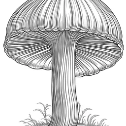 Realistic Fantasy Mushroom, minimal lines, white back ground color, real style, realistic, minimalistic, minimal black line art, line art, crisp line art, unique coloring sheet, outlined, outline, crisp, crisp line edges, illustration, thin lines, crisp clear lines, line art, clean line art, unique, 8k, amazing, masterpiece, no colors, no dark color, no black color, avoid thick black, minimalistic line edges, pure white back ground, image character full fit to page,