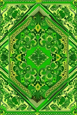The Ukrainian geometric ornament green color