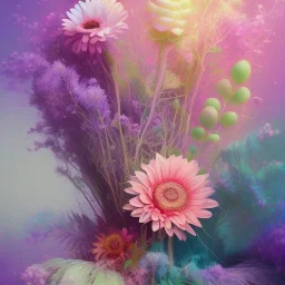  pastel colors, abstract art, plants camp