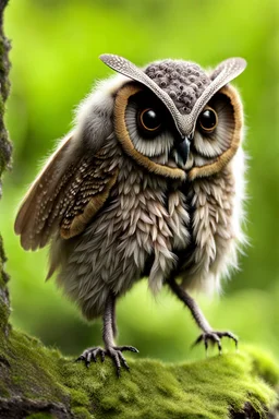 Hairy moth owl hybrid creature