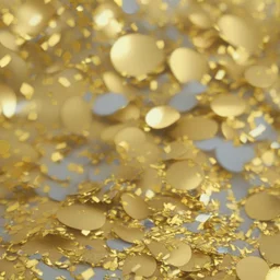 A picture of gold confetti