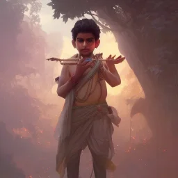  Indian mystical boy , cute, beautiful, cinematic, 8k, resolution concept art portrait by Greg Rutkowski, Artgerm, WLOP, Alphonse Mucha dynamic lighting hyperdetailed intricately detailed