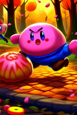 seurity chasing kirby why kirby is eating a donut