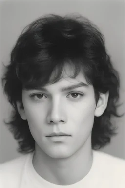 1980's yearbook photo, teenager, Tommy Lee, 14 years old, photorealistic, --ar 9:16 --style raw