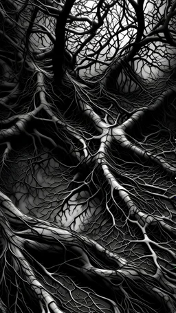 black vein, human veins, mixing together a lot of them, like a forest, big and small veins a lot of them