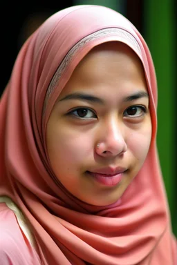 a muslim woman, fair skin, Malay race