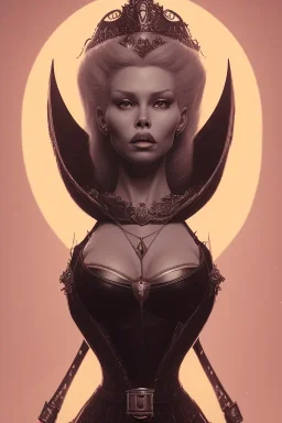 Brigitte Bardot as evil queen in black leather, leather, busty, cleavage, angry, stern look. character design by cory loftis, fenghua zhong, ryohei hase, ismail inceoglu and ruan jia. unreal engine 5, artistic lighting, highly detailed, photorealistic, fantasy.