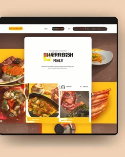 a food delivery web landing page design with a burst of colors and illustrations, hyperrealism, and hyper details, sharp background